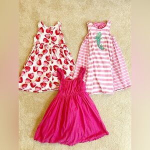 Pink and White Kids Casual Dress Set